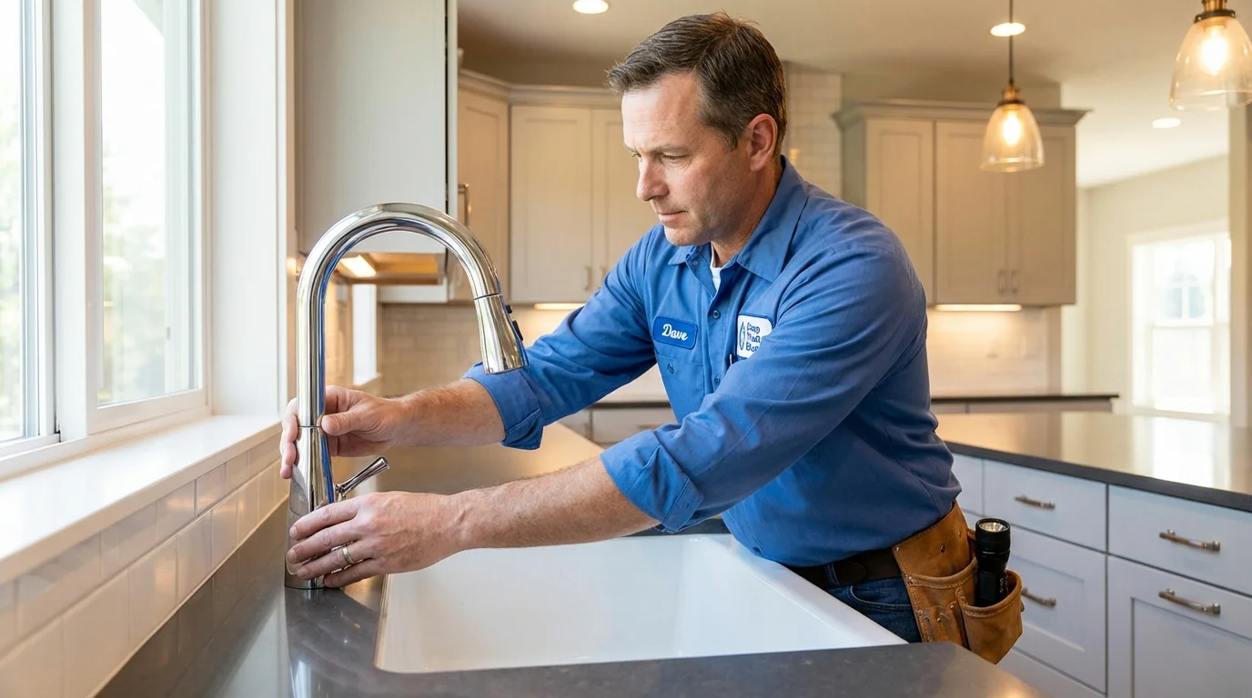 Kitchen faucet installation by Johns Plumbing LLC in Bowbells